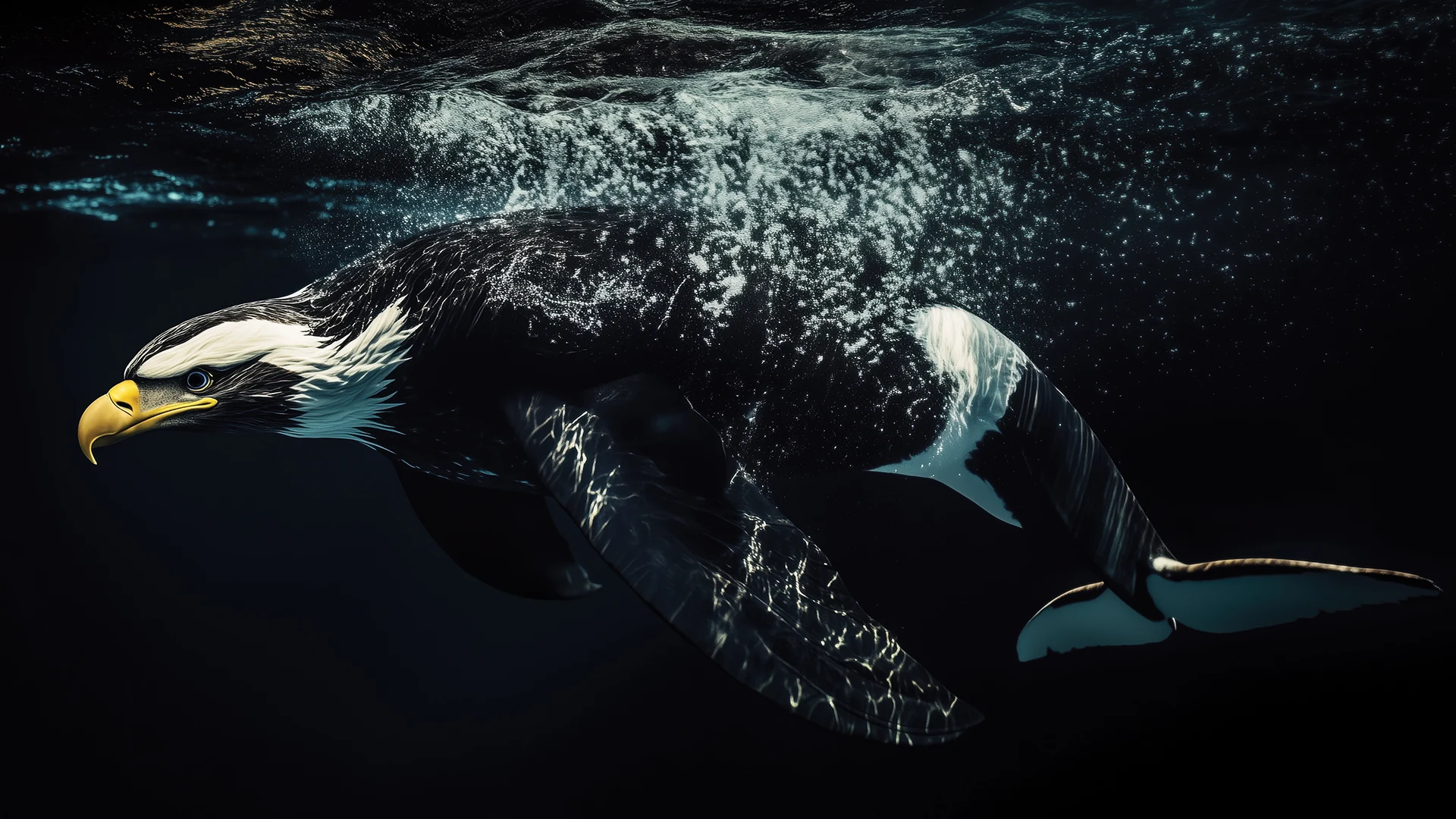 Aquila-Orca — opera originale, specie immaginaria di Natura Mirabilis